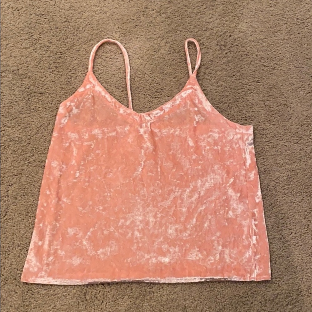 Pink velvet tank
